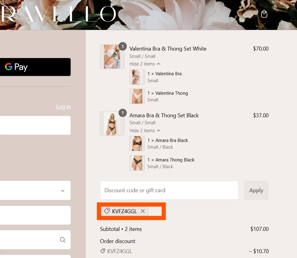Ravello Intimates verified Coupon code KVFZ4GGL
